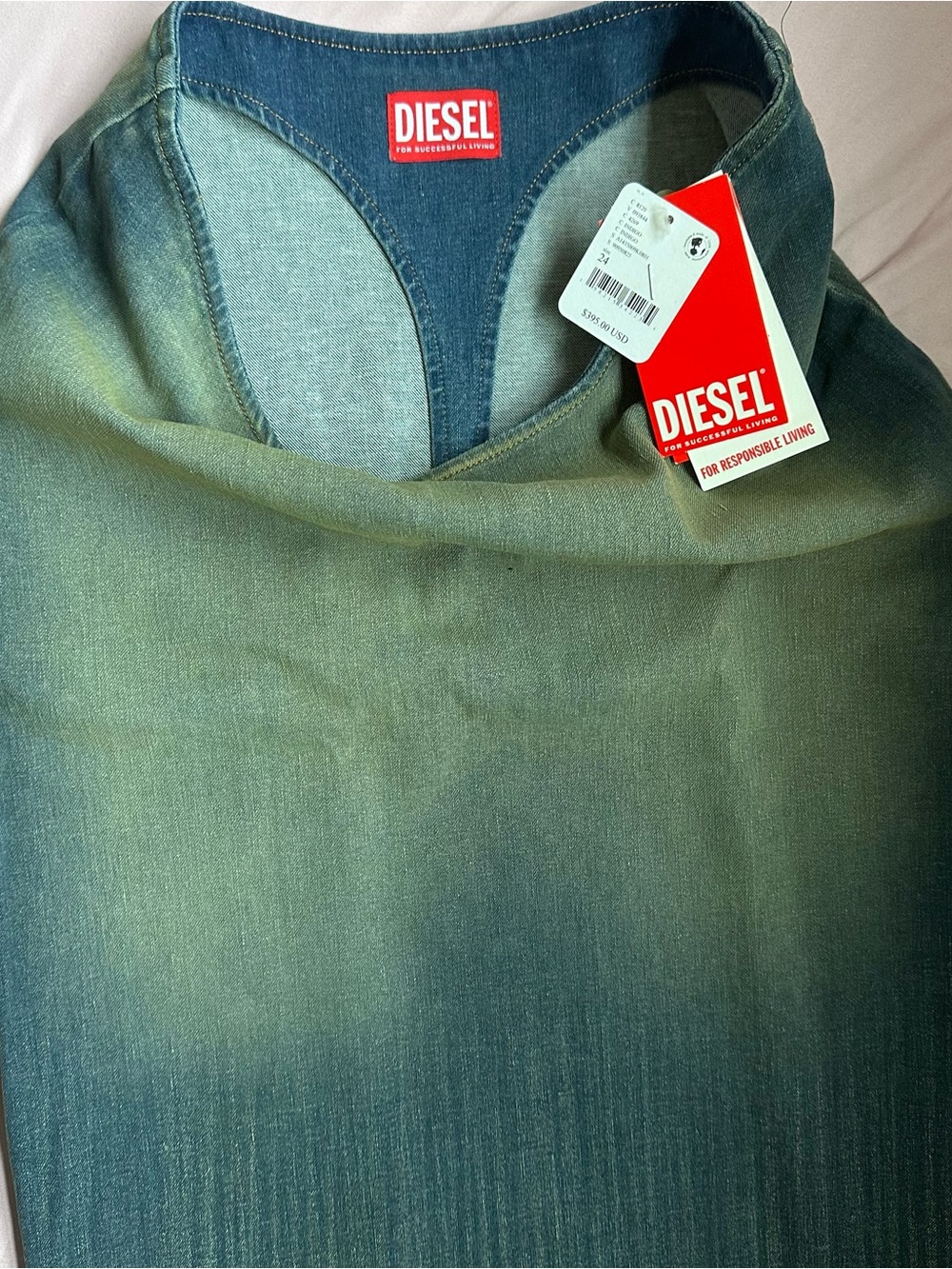 DIESEL | Ombré Washed Denim Pencil Skirt (24) NWT - Picture 4 of 9